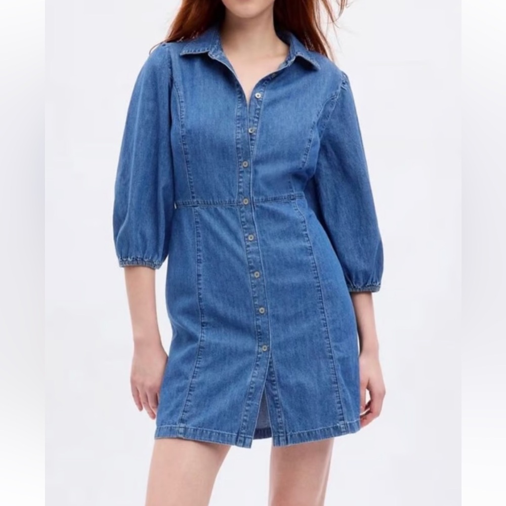 Gap Puff Sleeve Denim Mini size Medium. New with tags.